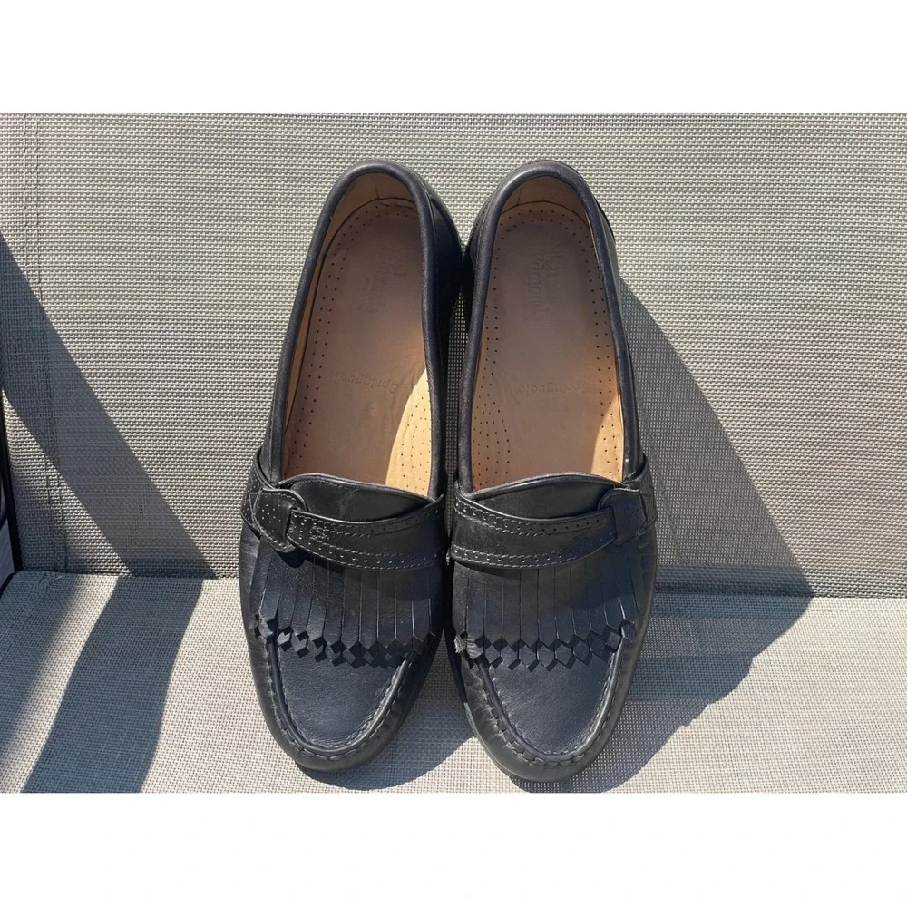 Allen Edmonds Springvale Mens Black Leather Kiltie Loafers Dress Shoes Size 9